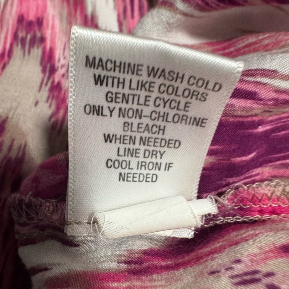 Croft & Barrow Pink and Purple Button Neckline Side Tie Top Size M - Picture 10 of 10